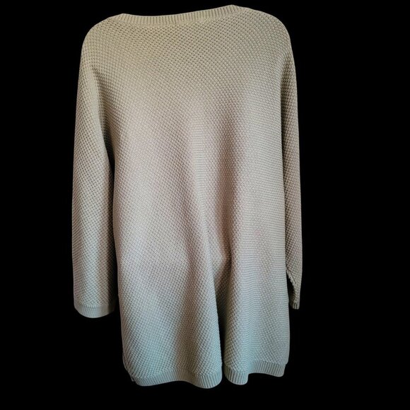 Oversized Knit Sweater With Drop Sleeves & Front Pockets In Sage Green Size XL - Picture 3 of 10